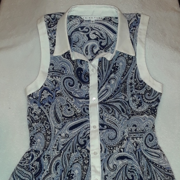 Trina Turk Blue Paisley Silk Dress - Picture 7 of 8